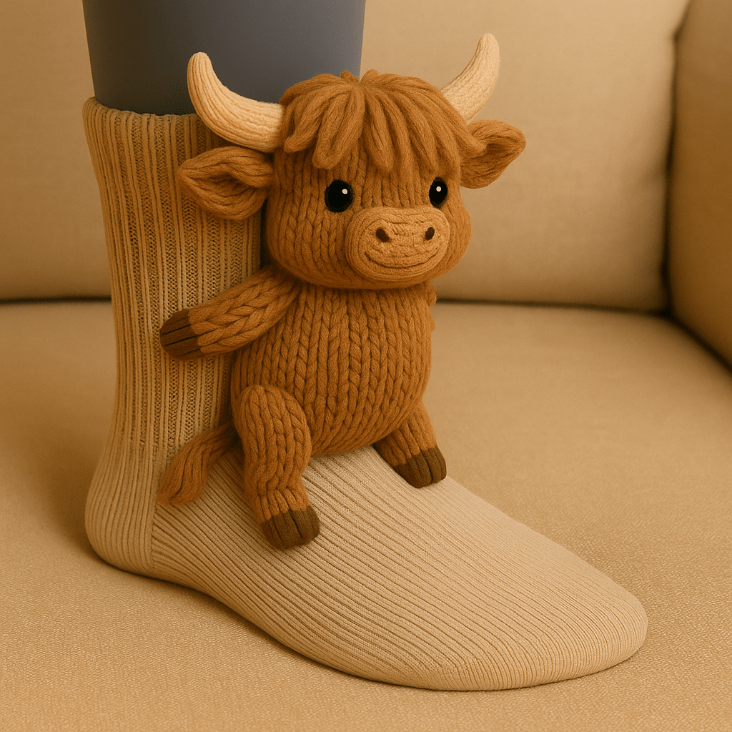 Warm Fuzzy Grip Socks with Cute Animal Designs