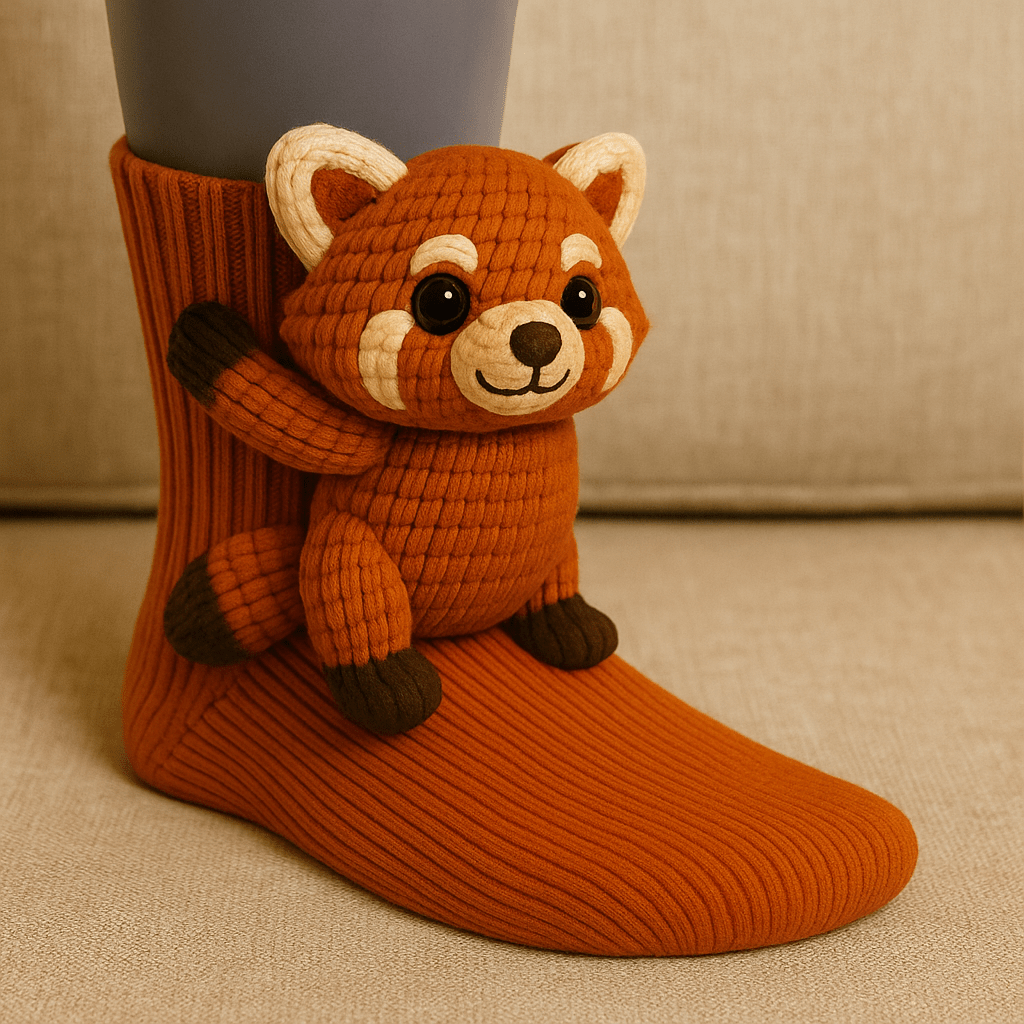 Warm Fuzzy Grip Socks with Cute Animal Designs