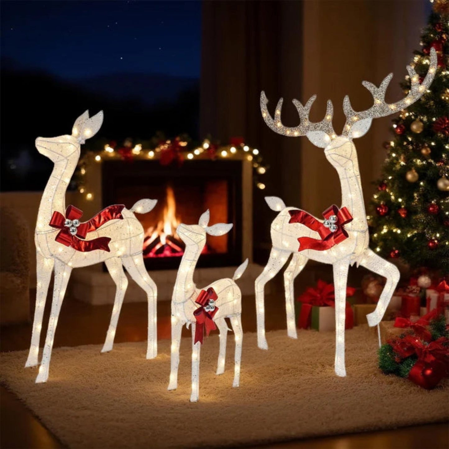 Weatherproof Christmas Yard Reindeer LED Light Display