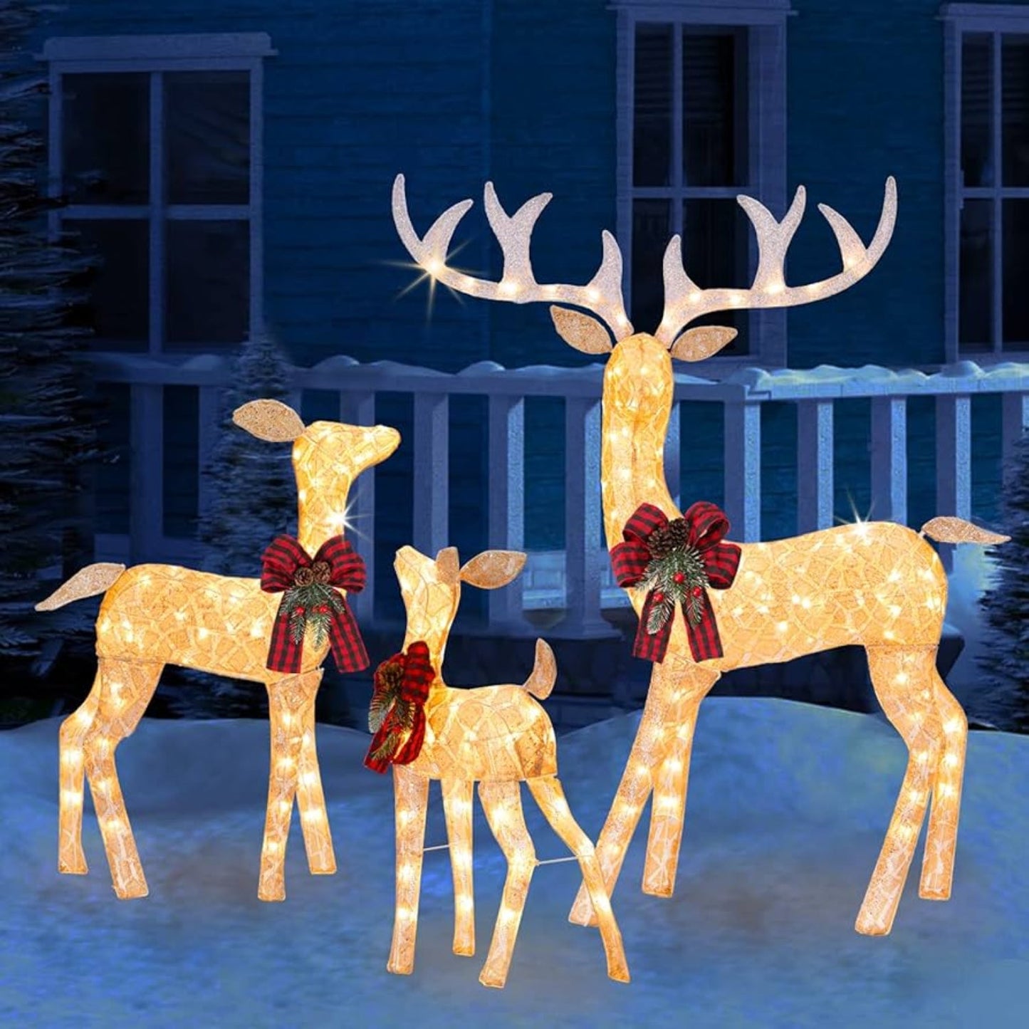 Weatherproof Christmas Yard Reindeer LED Light Display