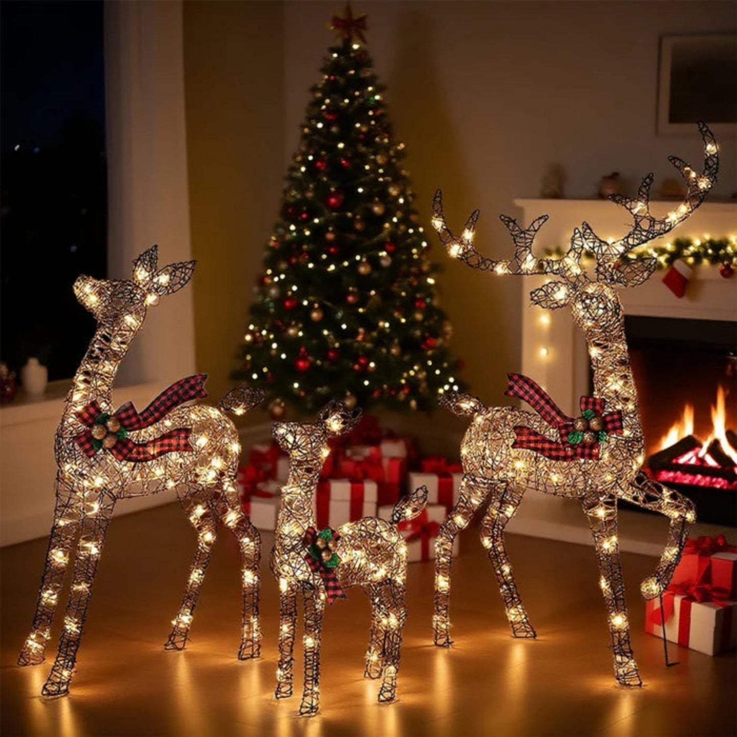 Weatherproof Christmas Yard Reindeer LED Light Display