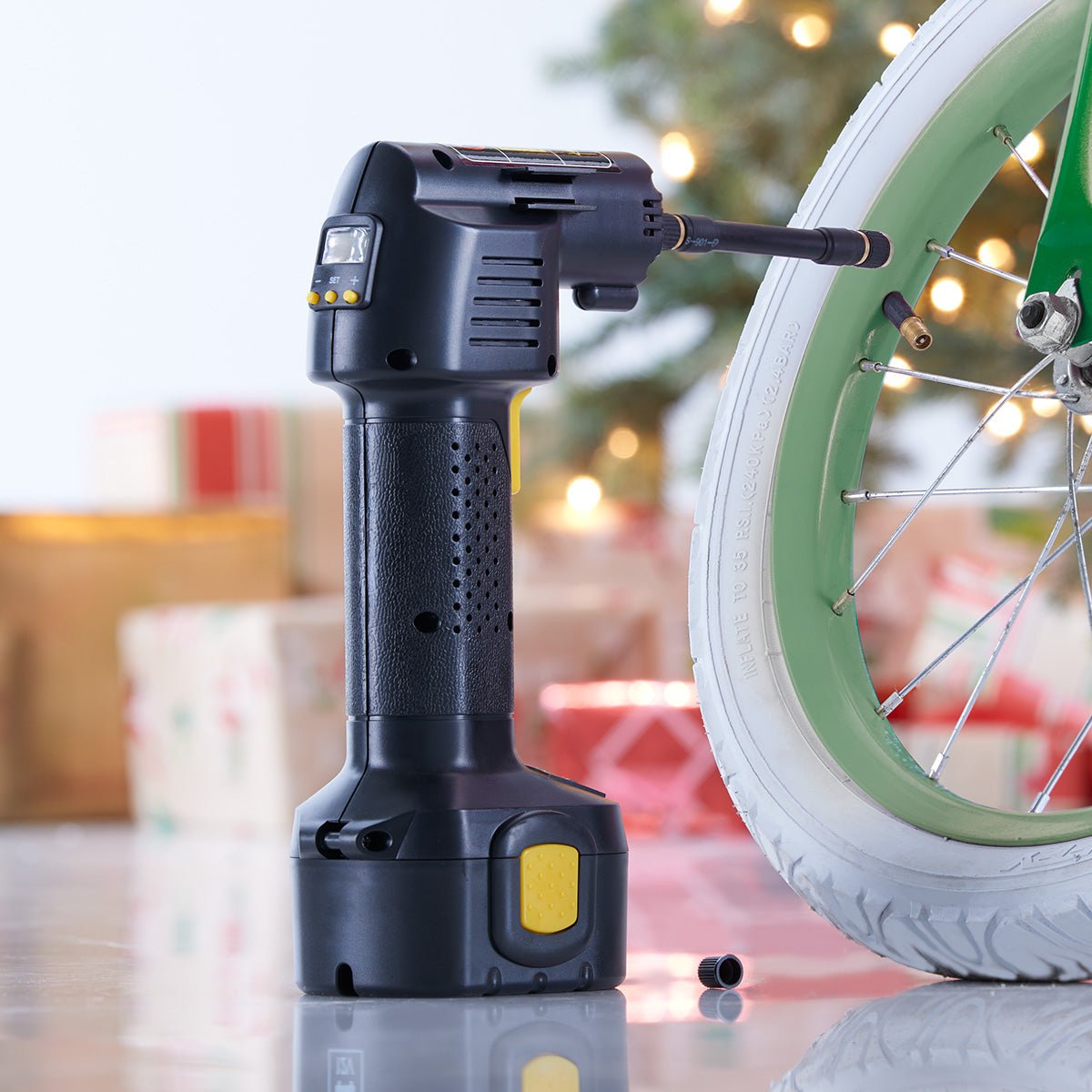 Compact Cordless Tire Pump Portable Rechargeable Auto Shut Off