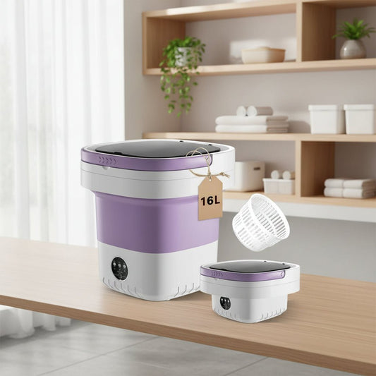 Compact Travel Washing Machine Mini Foldable Spinner - SweetyGem