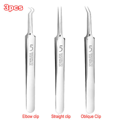Professional Stainless Steel Blackhead Removal Tools Ultra-fine Tweezers