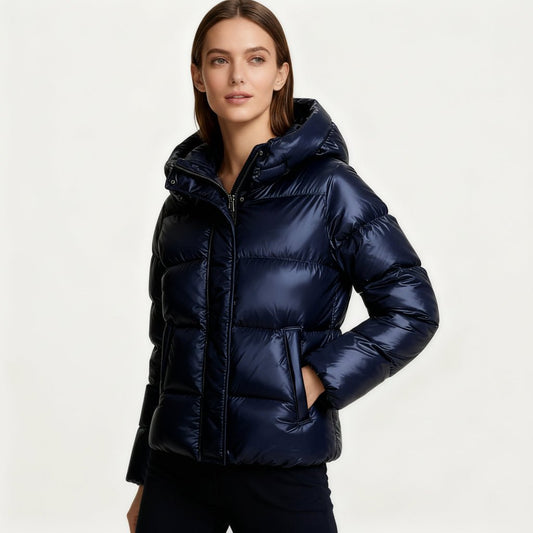 Women's Slim Water Resistant Down Filled Parka Coat - SweetyGem