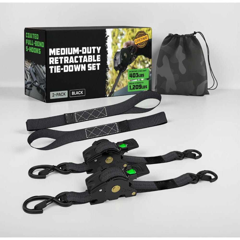 Strong Adjustable Ratchet Tie Down Straps 20ft Hooks Set - SweetyGem