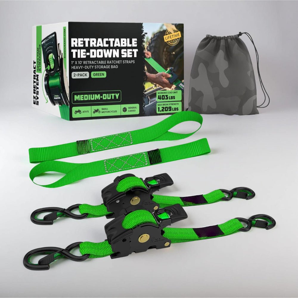 Strong Adjustable Ratchet Tie Down Straps 20ft Hooks Set