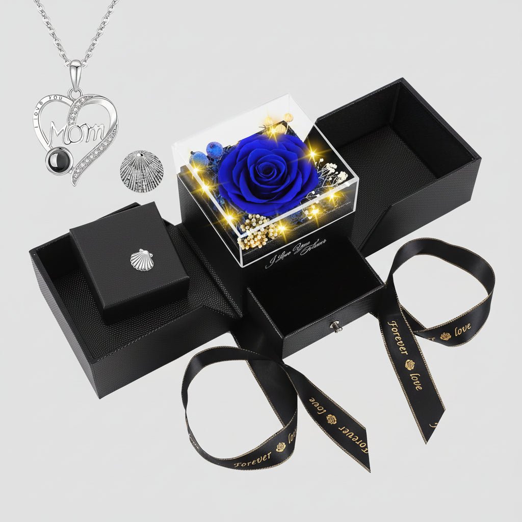 Eternal Love Rose LED Heart Pendant Necklace