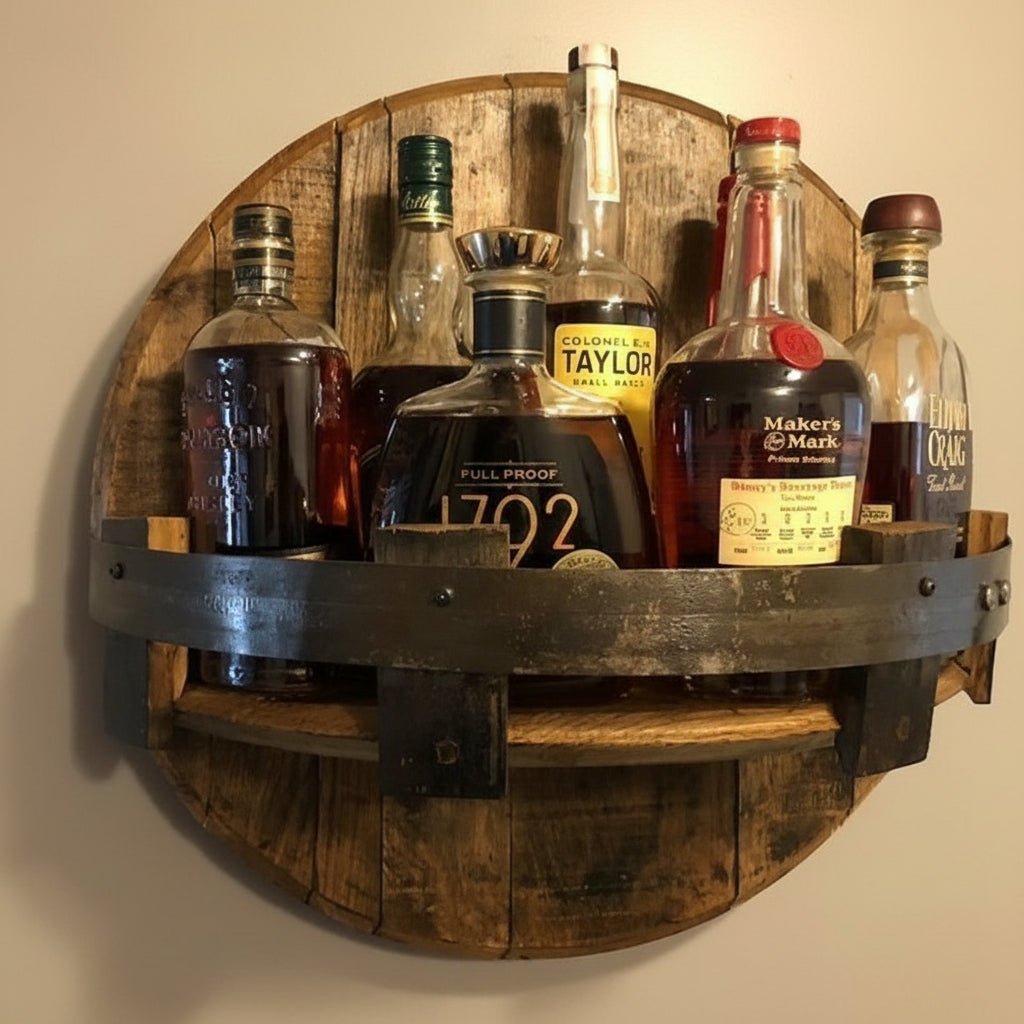 Distressed Wood Wall Shelf Liquor Display - SweetyGem