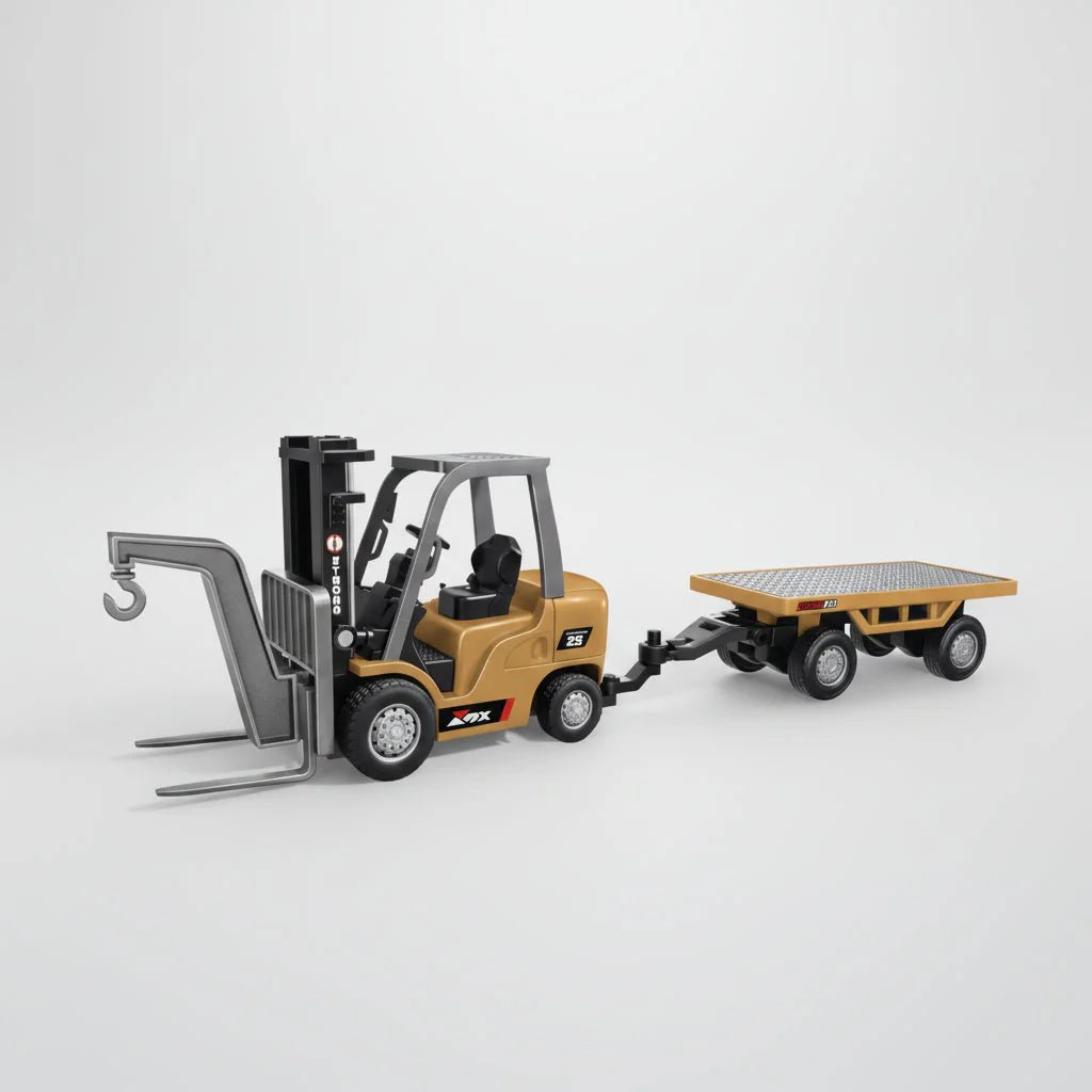 Kids RC Building Truck Toy Set with Crane and Loader