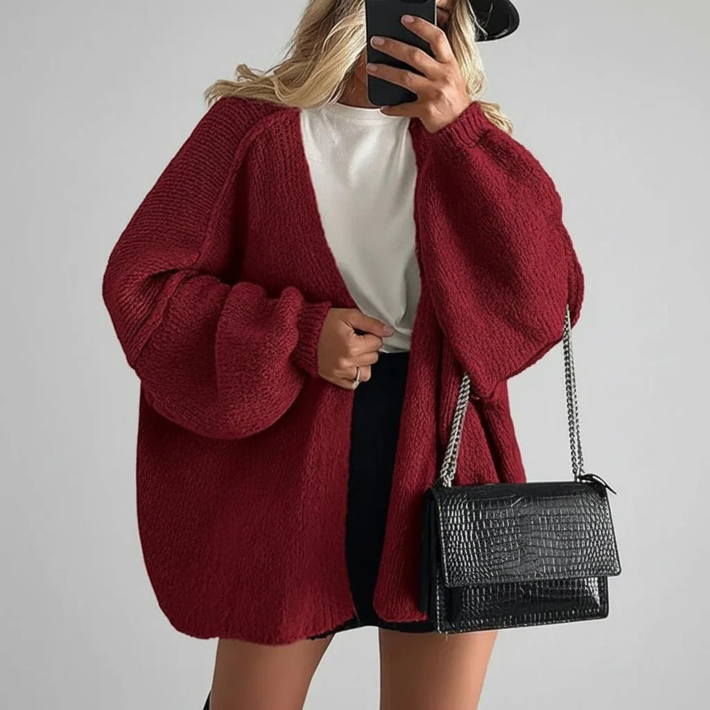 Cozy Oversized Open Front Cardigan Sweater Jacket