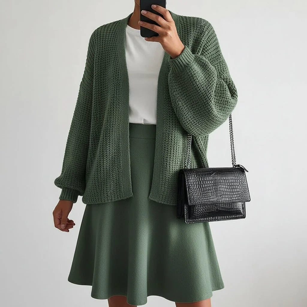 Cozy Oversized Open Front Cardigan Sweater Jacket