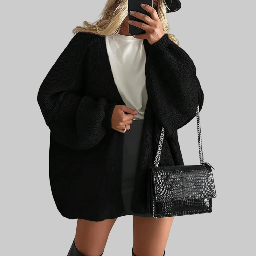 Cozy Oversized Open Front Cardigan Sweater Jacket