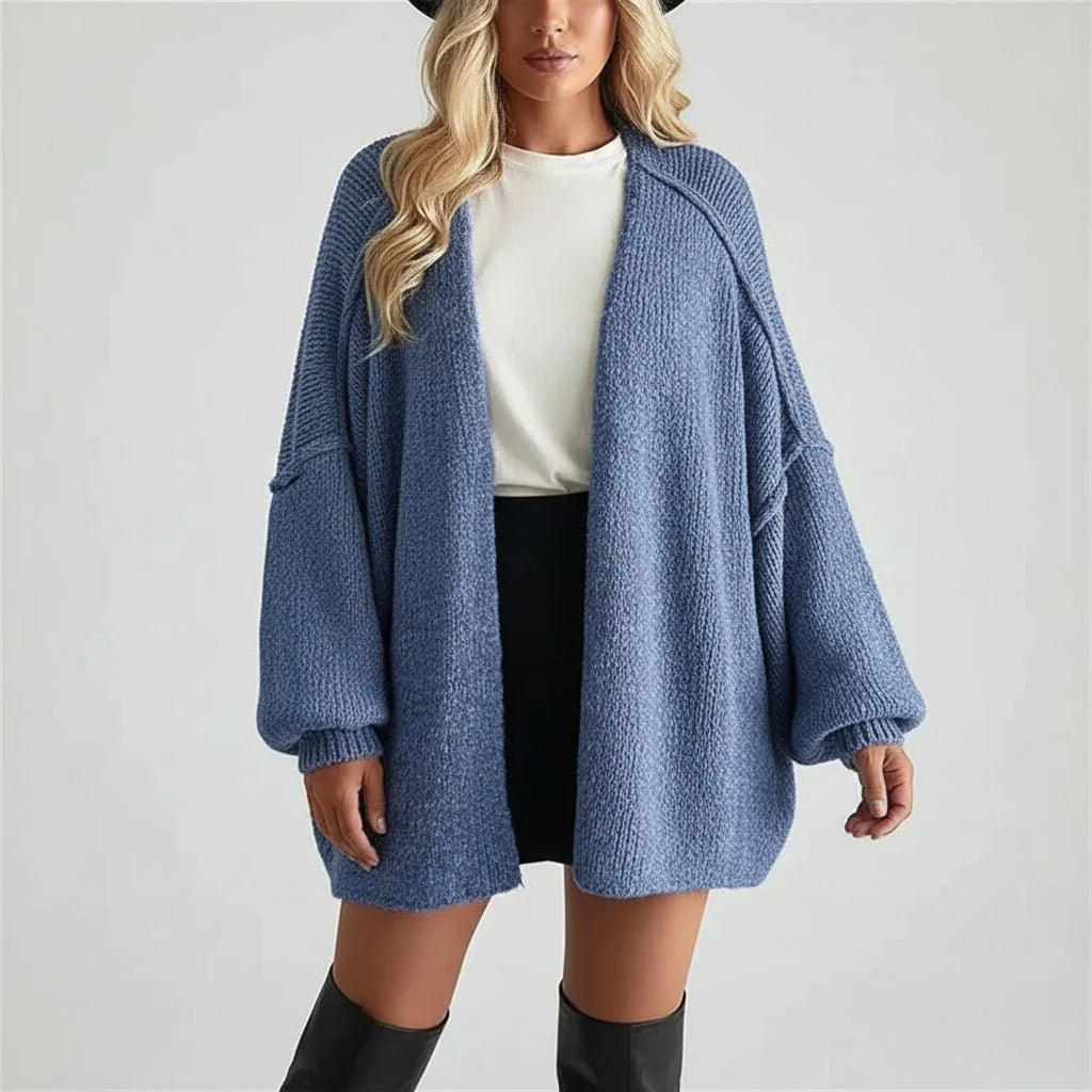 Cozy Oversized Open Front Cardigan Sweater Jacket