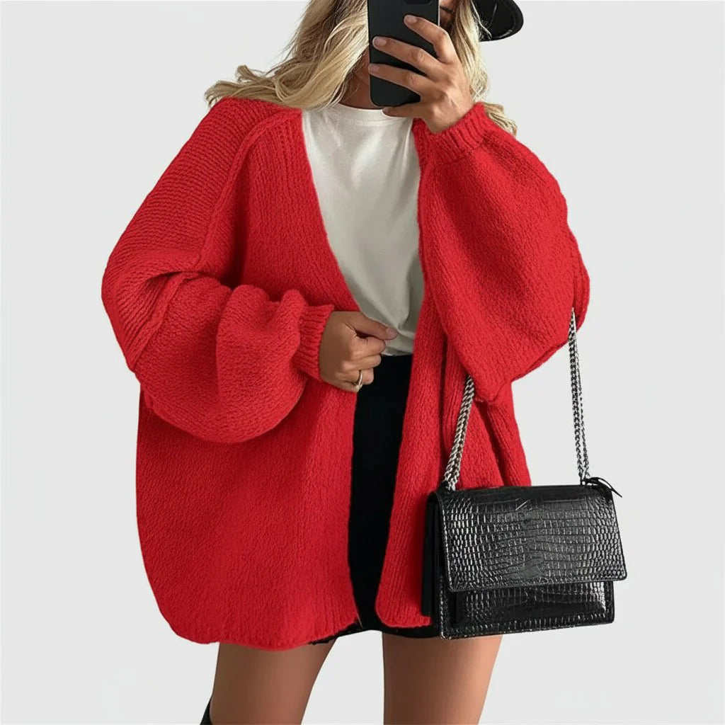 Cozy Oversized Open Front Cardigan Sweater Jacket
