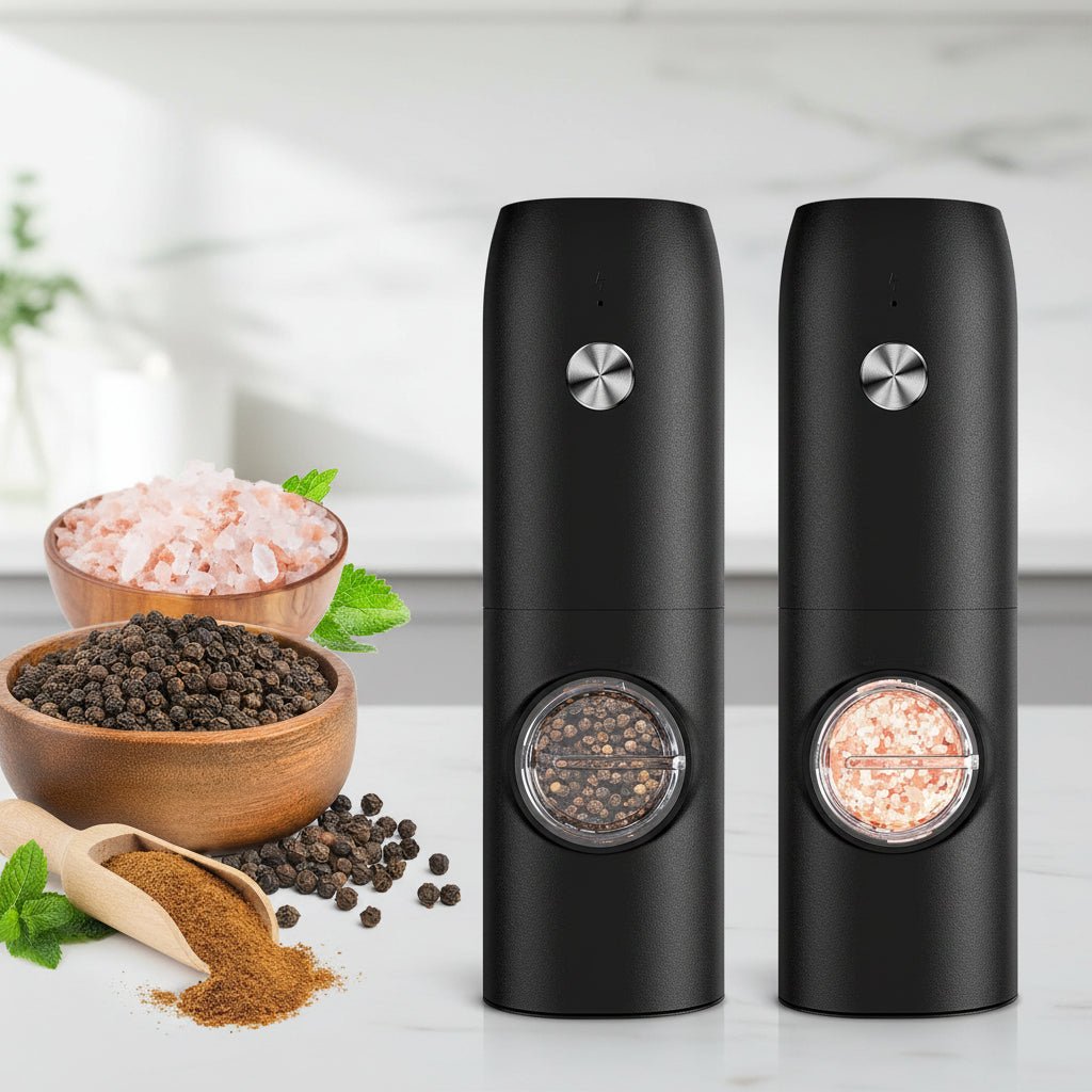 Automatic Salt Pepper Mill Rechargeable Stainless Steel Grinder - SweetyGem