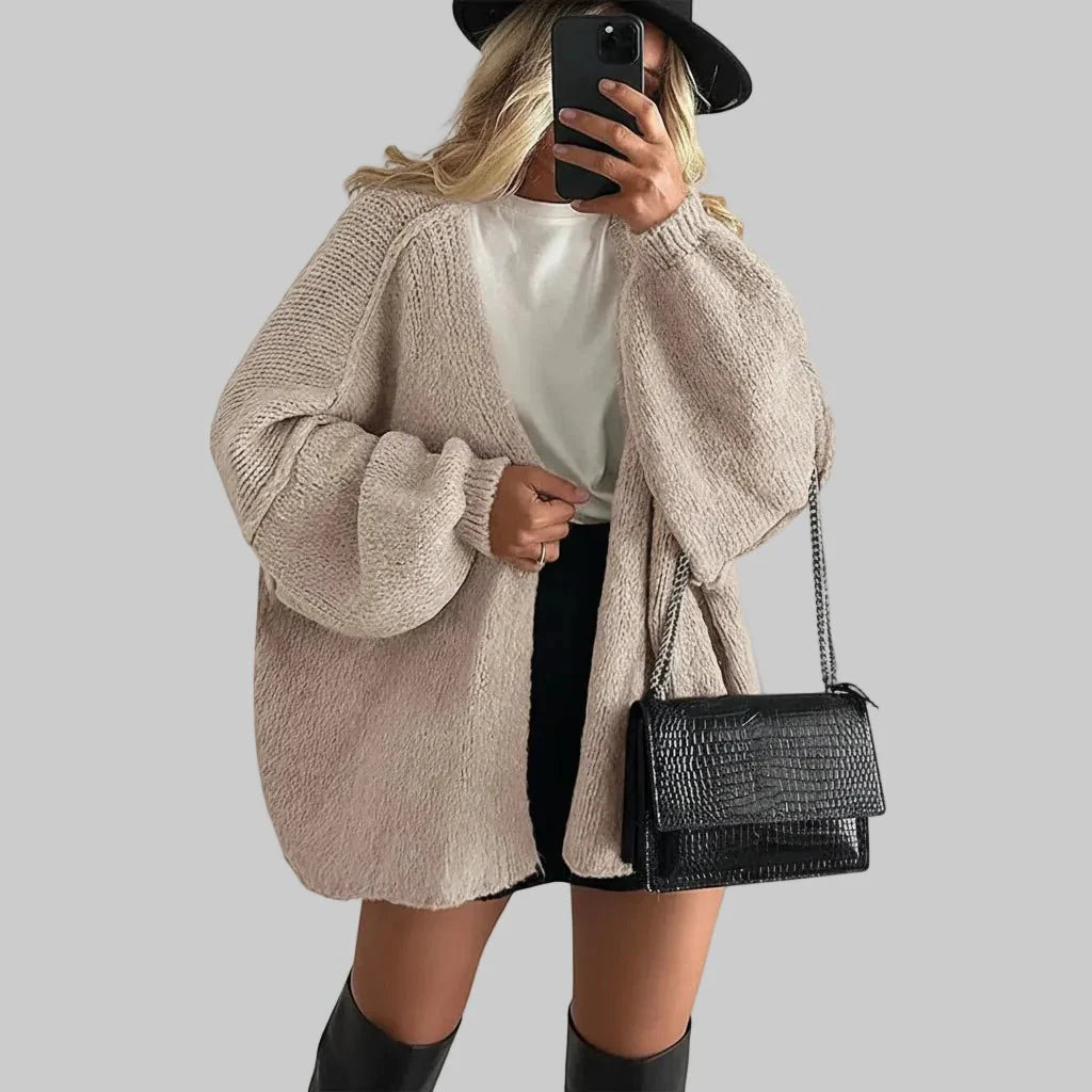 Cozy Oversized Open Front Cardigan Sweater Jacket