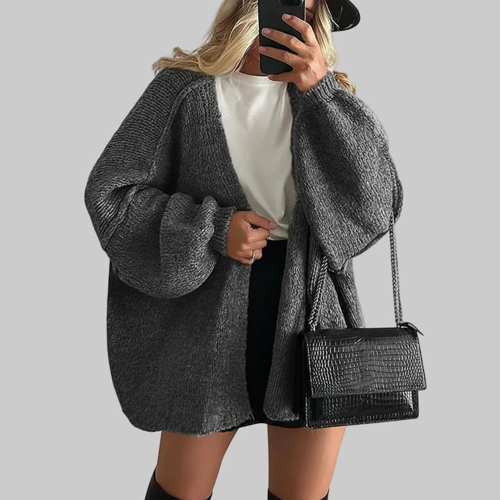 Cozy Oversized Open Front Cardigan Sweater Jacket
