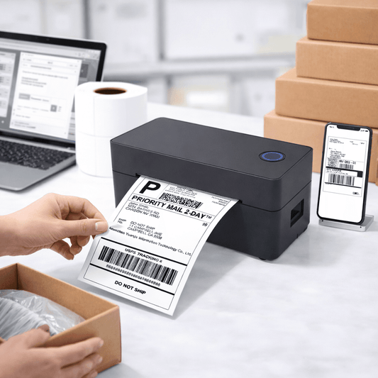 Compact USB Thermal Label Printer 4x6 Barcode - SweetyGem
