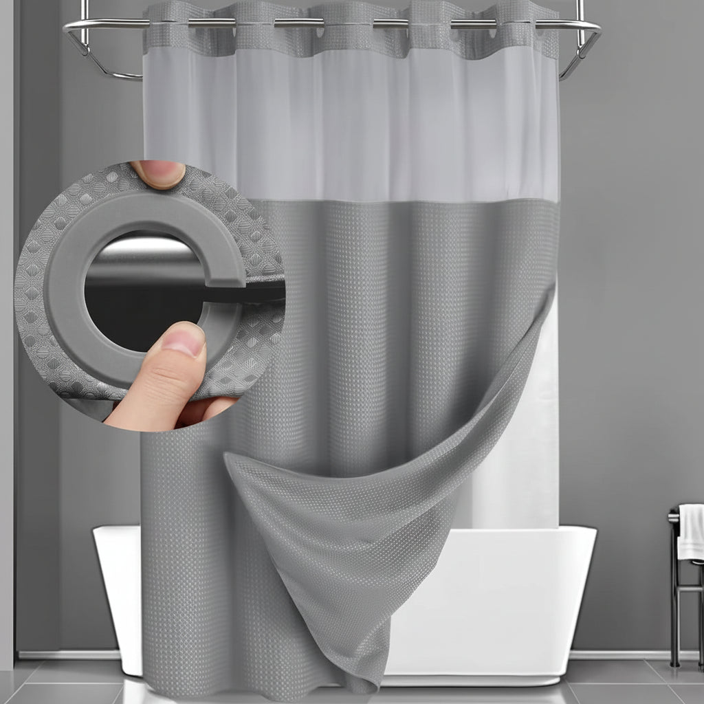 Easy Hang Shower Curtain Waterproof Mesh Screen Panel - SweetyGem