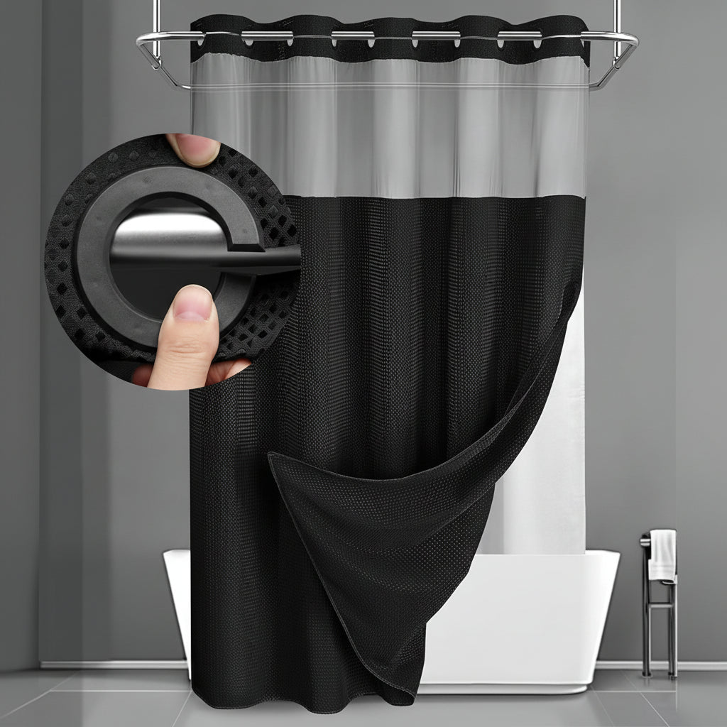 Easy Hang Shower Curtain Waterproof Mesh Screen Panel