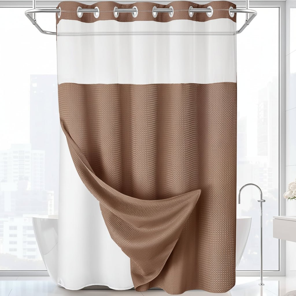 Easy Hang Shower Curtain Waterproof Mesh Screen Panel