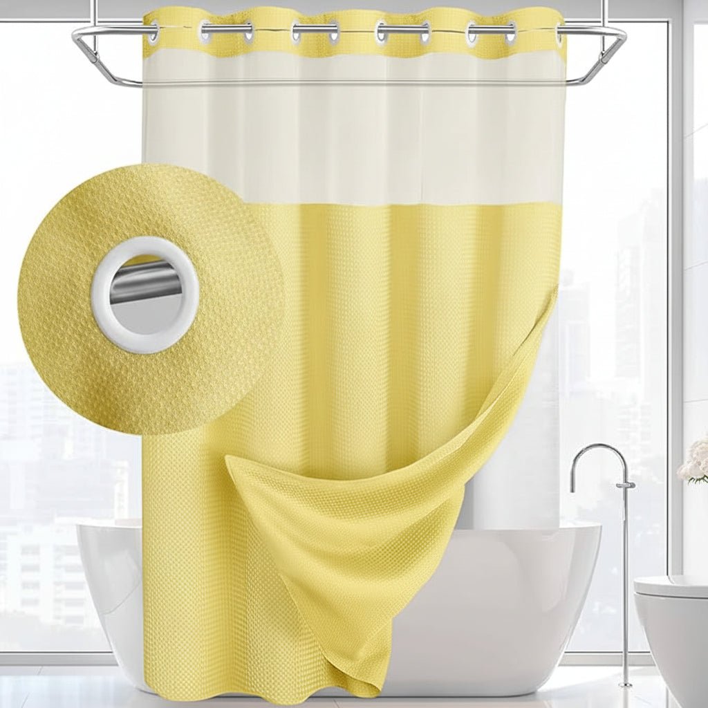 Easy Hang Shower Curtain Waterproof Mesh Screen Panel