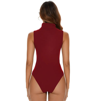 Women's High Neck Sleeveless Shapewear Bodysuit