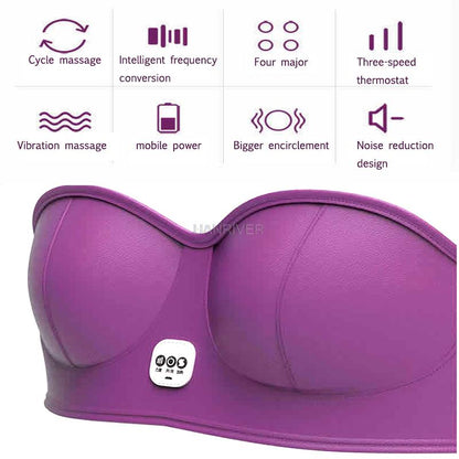 Smart Heated Bra Breast Massager Electronic Vibration Chest Massager