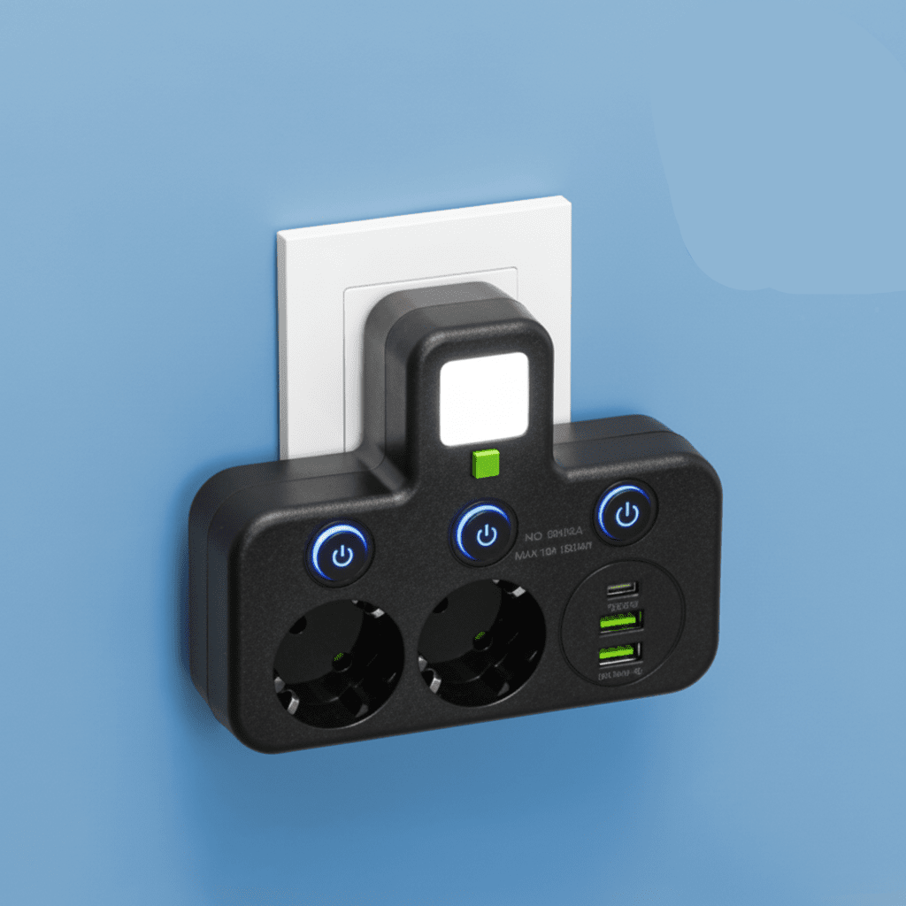 UK Plug 4 Socket USB Charger Power Strip