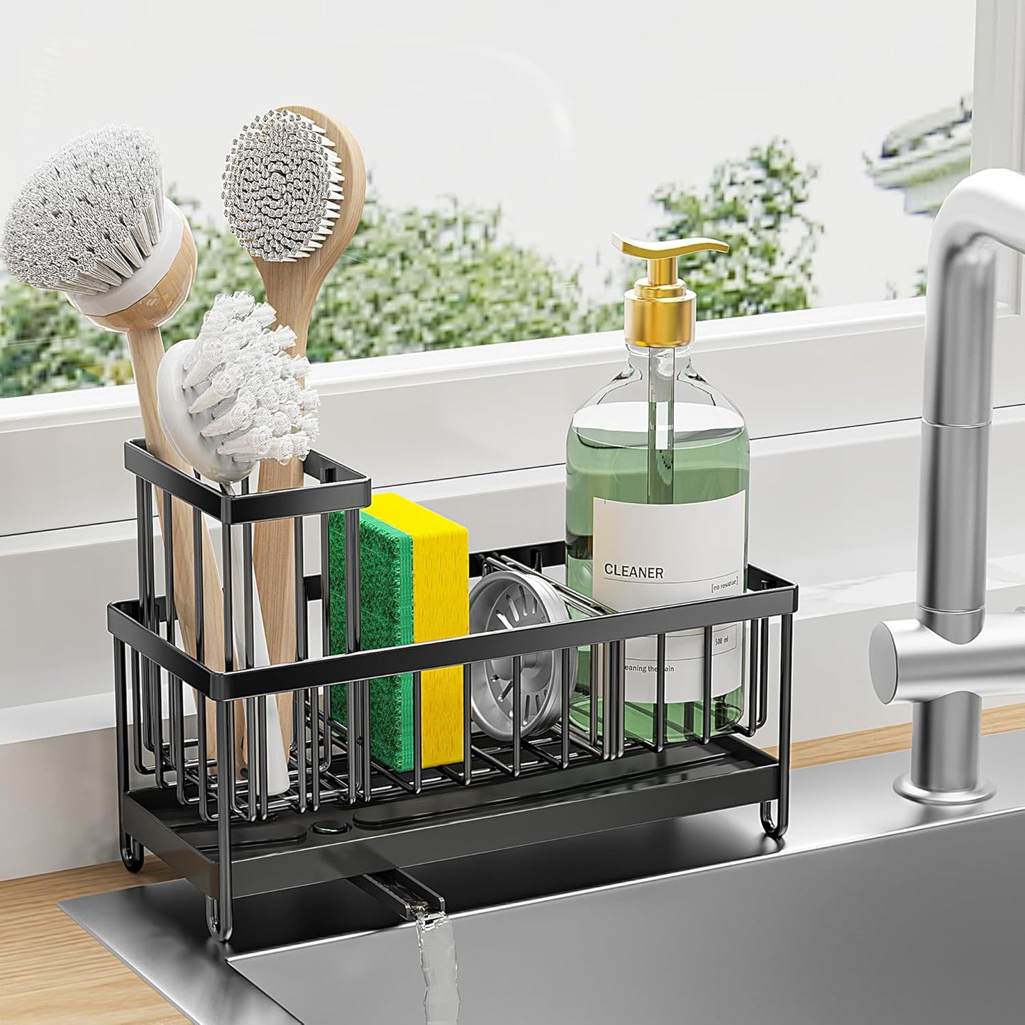 Stainless Kitchen Sink Organizer 360 Spin Caddy - SweetyGem