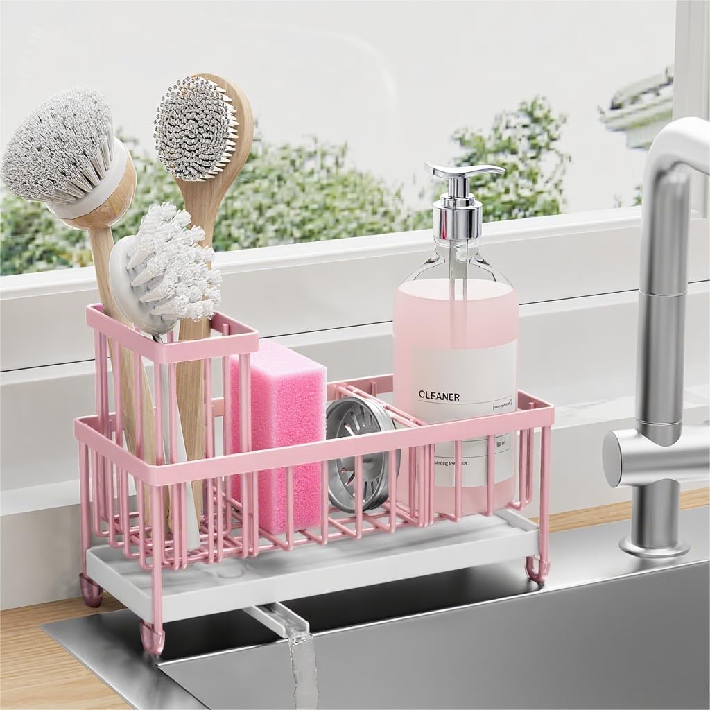 Stainless Kitchen Sink Organizer 360 Spin Caddy