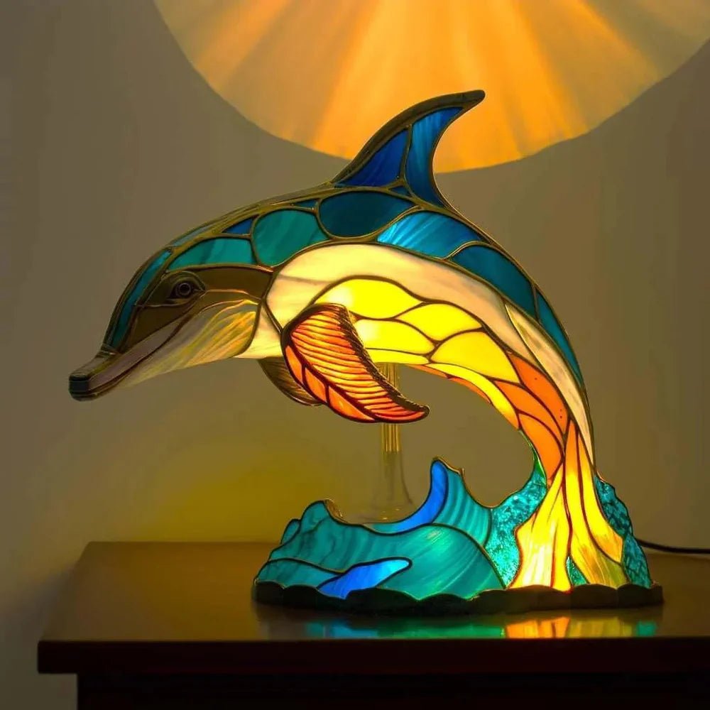 Colorful Glass Animal Figurine Table Light