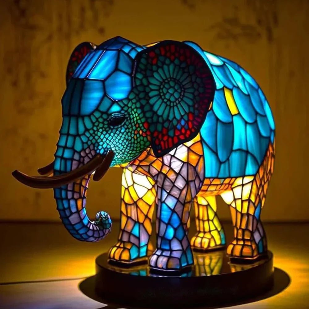 Colorful Glass Animal Figurine Table Light