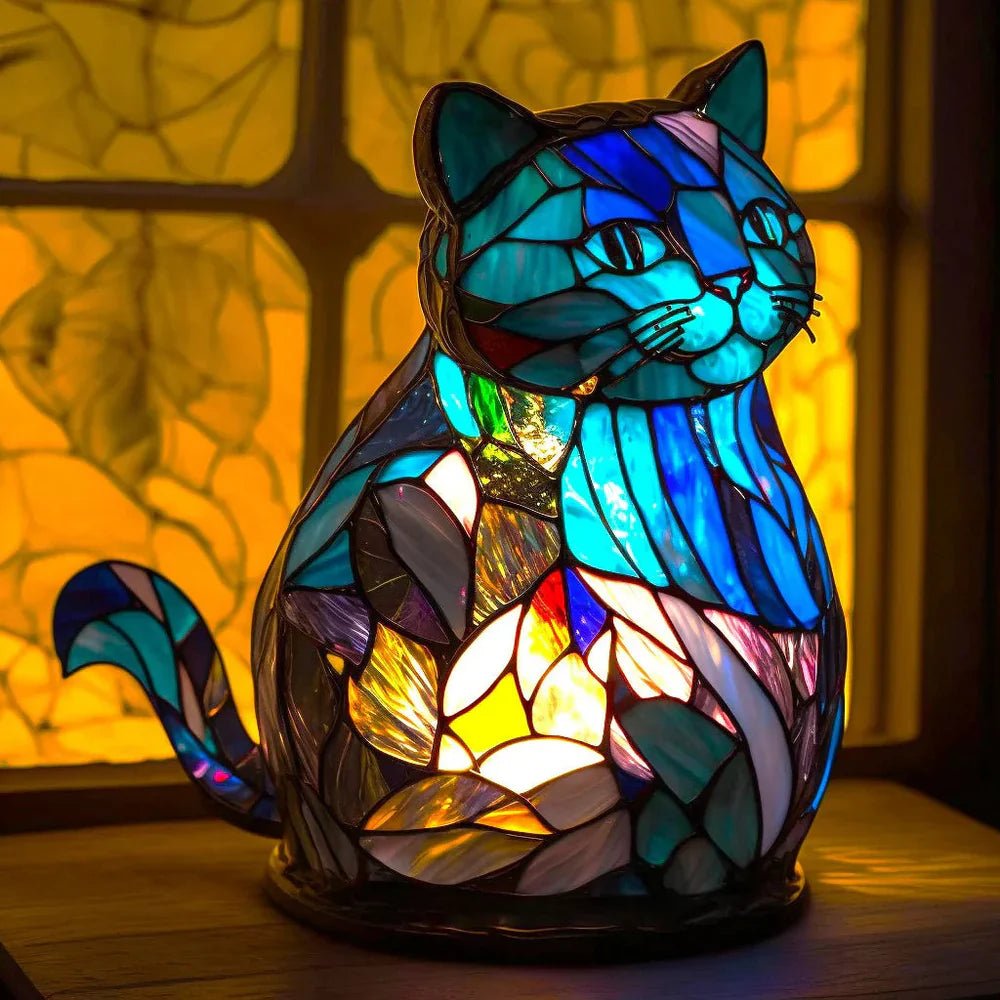 Colorful Glass Animal Figurine Table Light