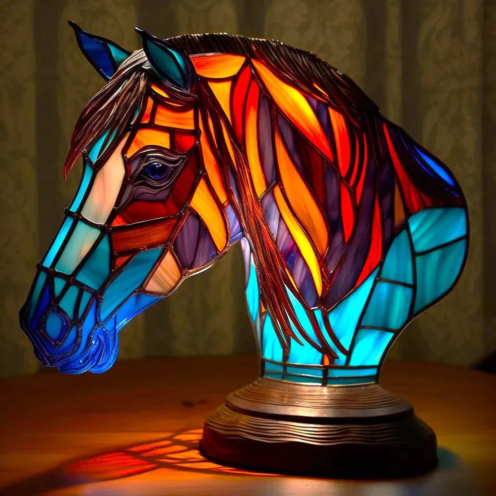 Colorful Glass Animal Figurine Table Light