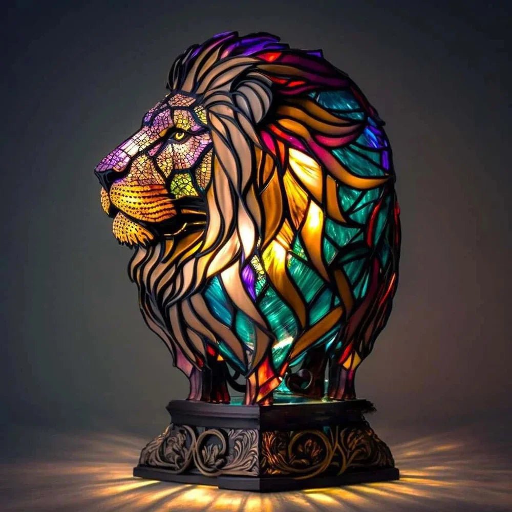 Colorful Glass Animal Figurine Table Light