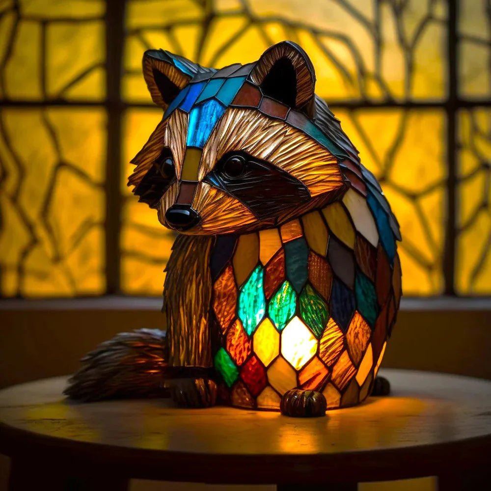 Colorful Glass Animal Figurine Table Light