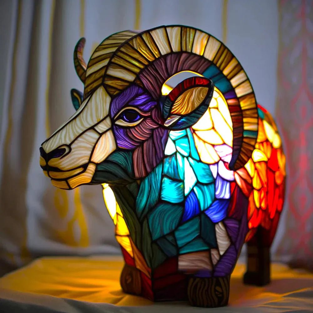 Colorful Glass Animal Figurine Table Light