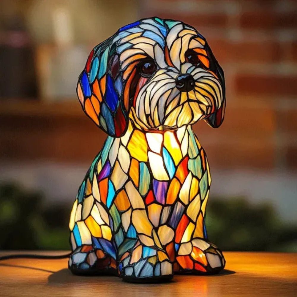 Colorful Dog Theme Table Lamp Pet Friendly Home Decor