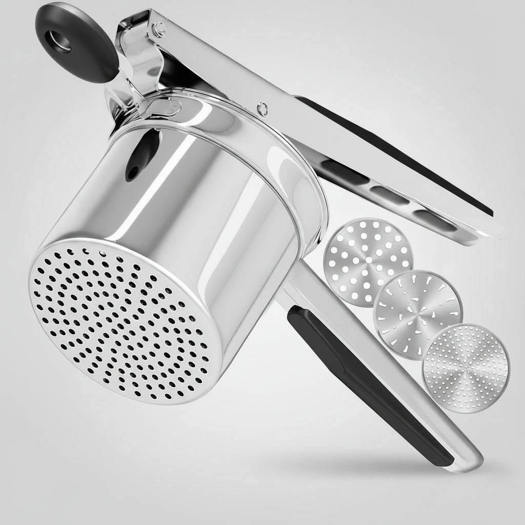 Premium Potato Ricer with 3 Interchangeable Discs