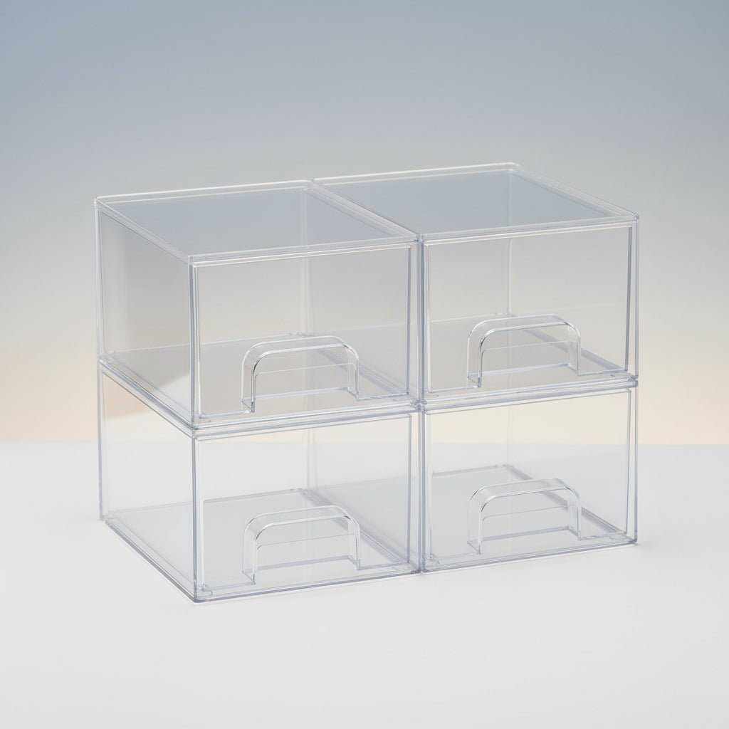 Clear Plastic Stackable Storage Bins with Handles