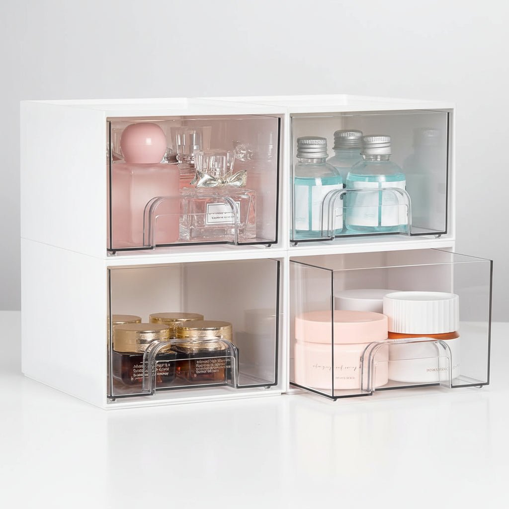 Clear Plastic Stackable Storage Bins with Handles