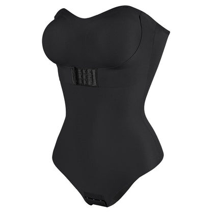 Strapless Thong Bodysuit Front Clasp Shaperwear