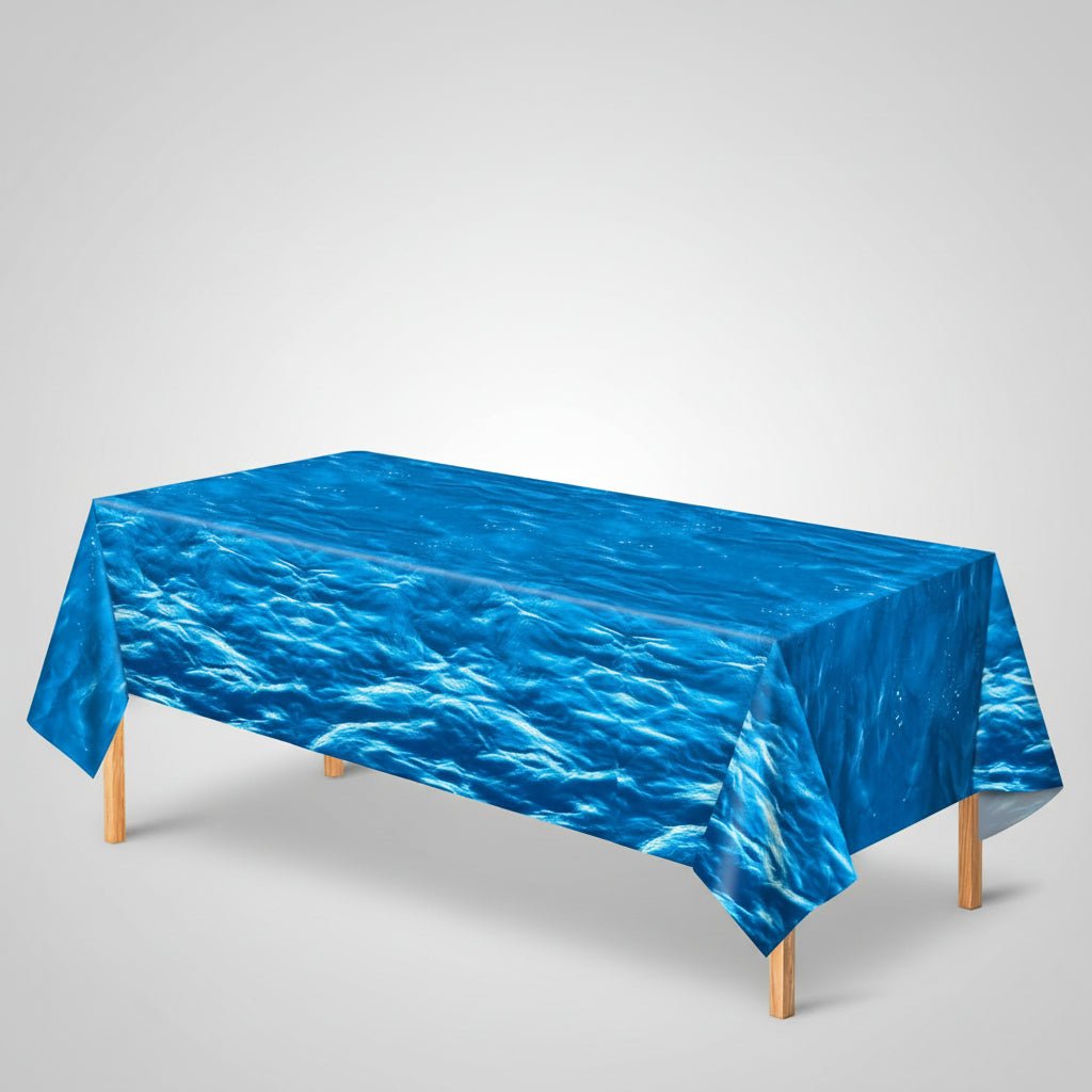 Premium Rectangular Plastic Table Cover White and Gold