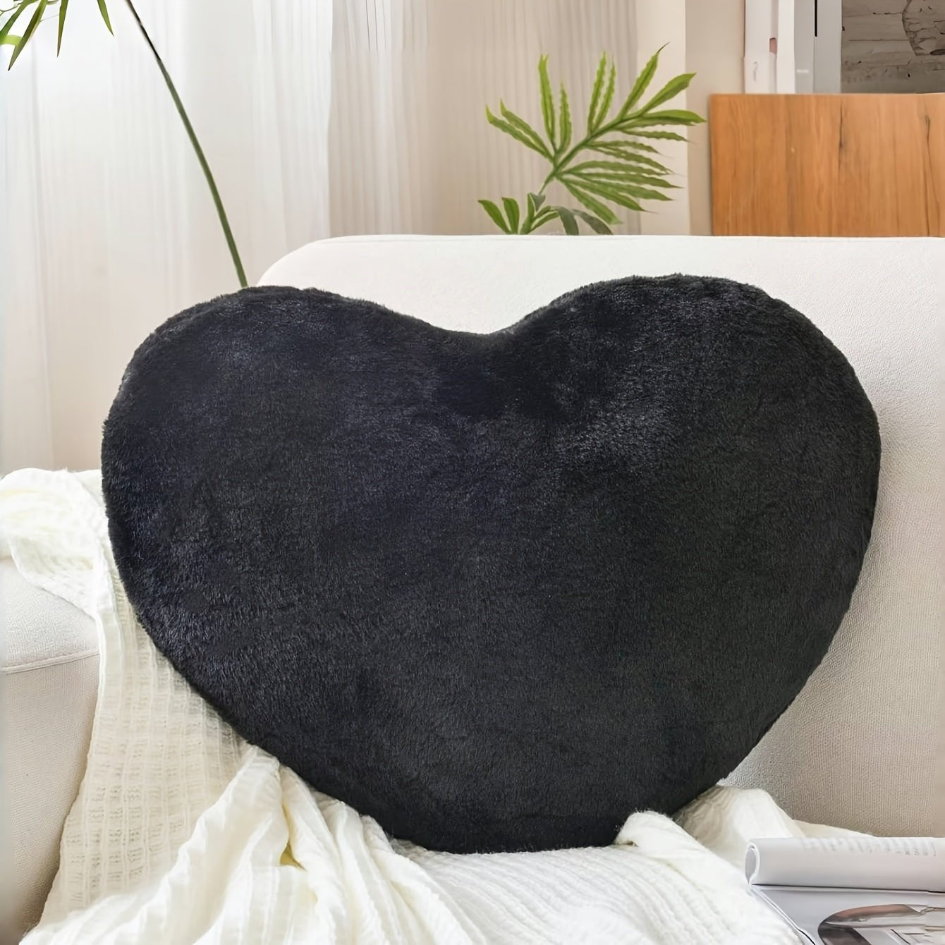 Soft Heart Pillow Home Accent Cushion Decor