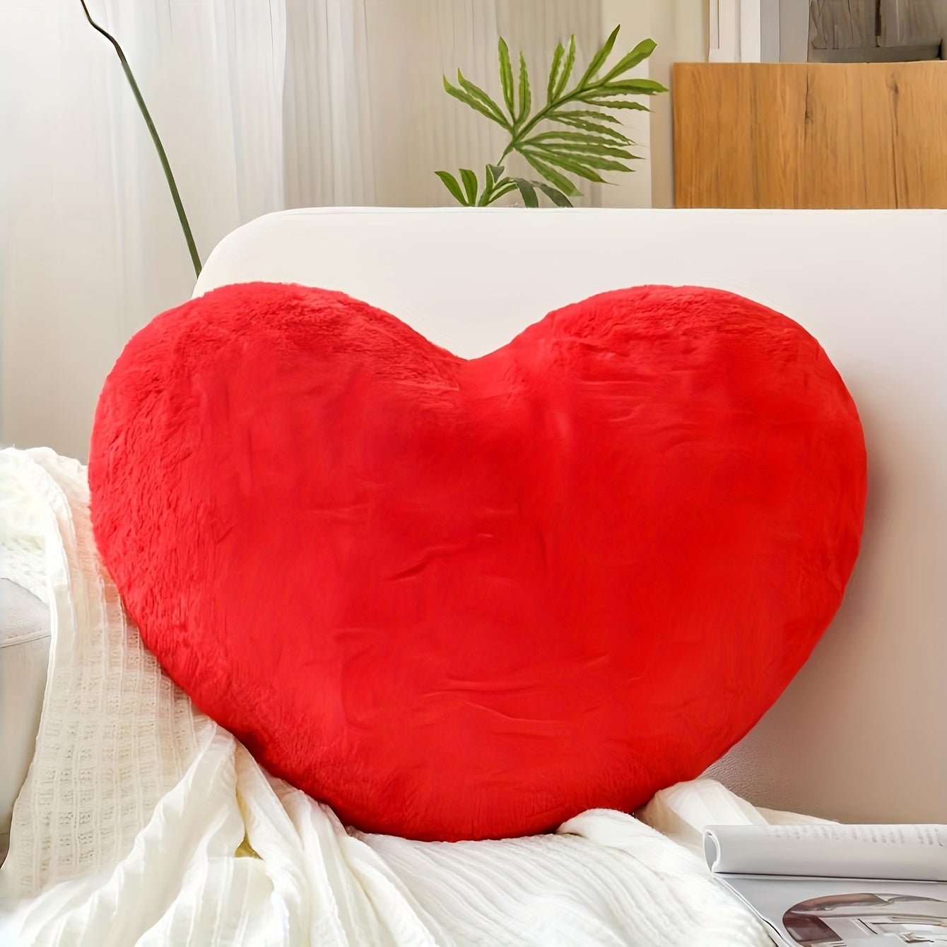 Soft Heart Pillow Home Accent Cushion Decor