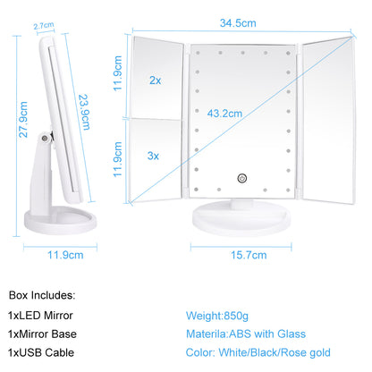 Touch Screen Light Mirror Vanity-Mirror Cosmetic