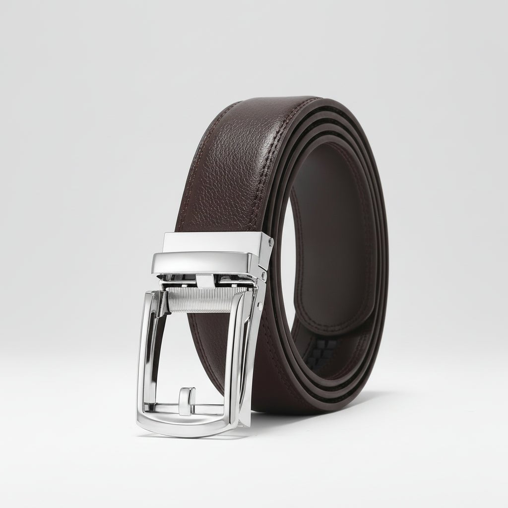 Flexible Genuine Leather Belt Easy Fit Buckle Design