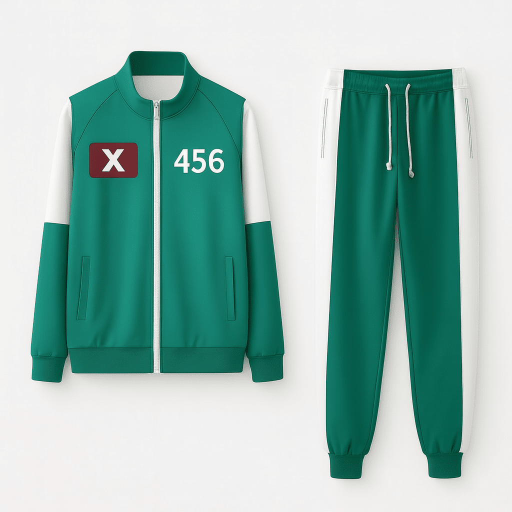 Classic Green Sports Jacket Pants Set - SweetyGem